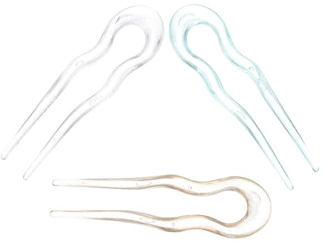 COLLBATH 3 Stück Große Französische Haarnadeln U-förmig Haargabeln für Duttfrisuren Damen Hochzeits Haarschmuck Vintage Haarstäbe
