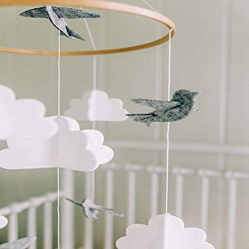 Haofy Mobiles DIY-Set, Mobiles Bettgestell mit Holzrahmen und Handgefertigten Anhängern, 24 Cm Durchmesser für Kinderzimmer und Babyzimmer (Sortierte Farbe #32)