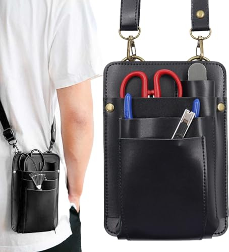 PU Leather Scissor Case - 19 X 13.5 cm Pouch for Gardening Tools, Hairdresser Bag | Florist Secateurs Holder, Belt Organizer for Hair Salon and Toiletta
