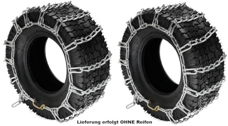 Sabel GmbH 1 Satz Schneeketten für Rasentraktoren & Spezialfahrzeuge, Einachser (16x6,50-8) – Leiterkette aus Manganstahl – langlebige Traktionshilfe für Winter & Gelände