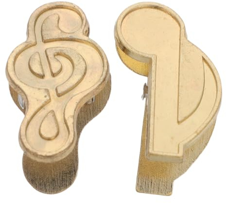 Gatuida Lot de 2 Pinces à Papier Métalliques Musicales Dorées, Mini Clips Décoratifs en Métal pour Carnets et Partitions, Format Poche, Accessoires Bureau et École, Maintien des Documents