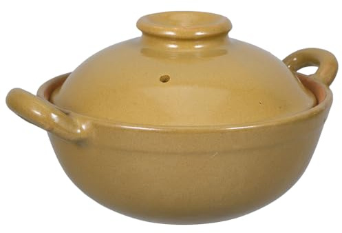 GOOHOCHY Casserole en Argile Poterie 500 Ml Petite Taille Poignée Unique, Marmite à Ragoût Maison Résistante Haute Température, Ustensile la Cuisine Terre Cuite pour Soupe et Braisé
