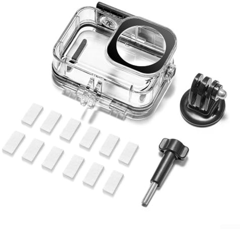 Durashmall Custodia impermeabile per fotocamera DJI Action 6 con lente in vetro temperato 60 m guscio protettivo per immersioni subacquee snorkeling surf fotografia subacquea trasparente