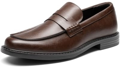 Bruno Marc Men's Penny Loafers Slip on Dress Shoes,Dark Brown,10.5 | Fresh Comfort Moisture Wicking Moc Stitching Formal Business Daily Office Wedding Prom