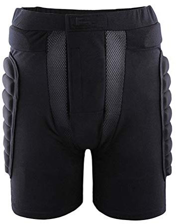 VORCOOL Snowboard Schutzhose 3D Gepolsterte Shorts Hüfte Schutz Ski Schutzausrüstung für Erwachsene Kinder Größe XL (Schwarz)