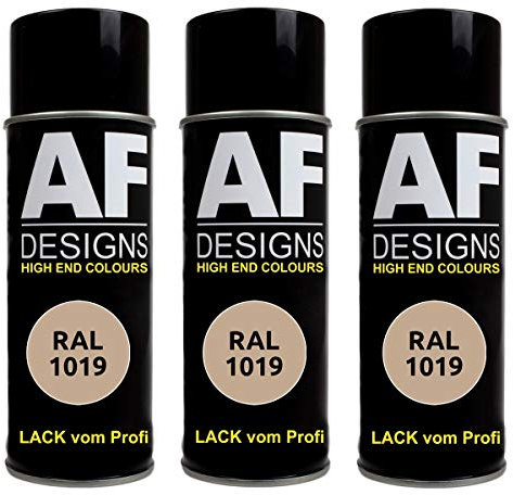 Alex Flittner Designs 3x RAL Lackspray Autolack Buntlack Spraydose RAL1019 GRAUBEIGE matt
