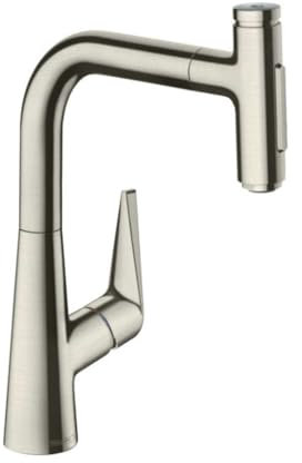 hansgrohe Talis Select M51 Migeur de cuisine 220 Douchette Extraktible, 2 Düsen, 72824800, 72824800, Farbe: Edelstahl-Finish