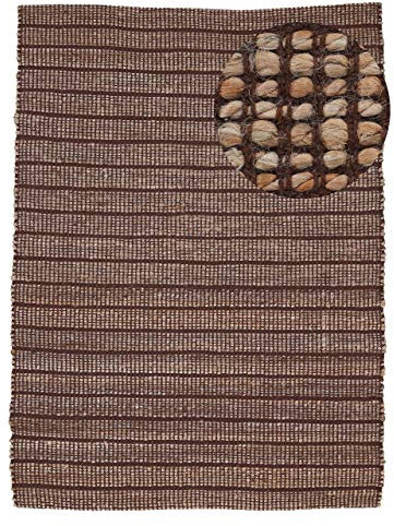 carpetfine Juteteppich Lara Braun 140x200 cm | Moderner Teppich für Wohn- und Schlafzimmer