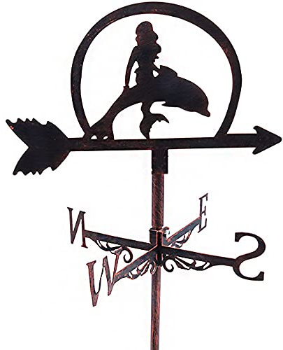 Alnicov Banderuola in Metallo a Forma di Sirena, indicatore di direzione della banderuola Vintage per la Decorazione del Paddock del Tetto del Giardino Esterno