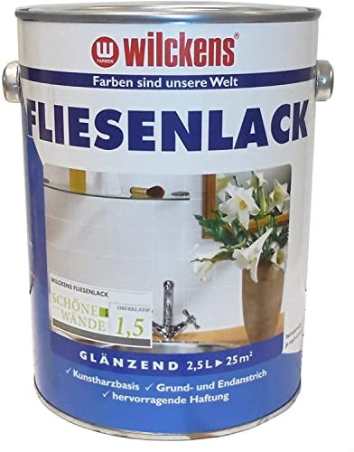 Wilckens Fliesenlack weiß Fliesen Lack Fliesenfarbe Lackfarbe Farbe Glanz 2,5L