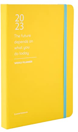 Kokonote Terminkalender 2023 - Color Fun Kollektion Terminkalender A5 Format - Gelb Essential Kalender 2023 - Wochenplaner - Personal Organizer auf Englisch - FSC®-zertifiziert