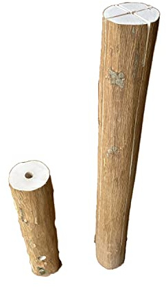 Torche en bois - Lot de 3 torches de feu suédoises - Torche finlandaise de jardin - 90 cm