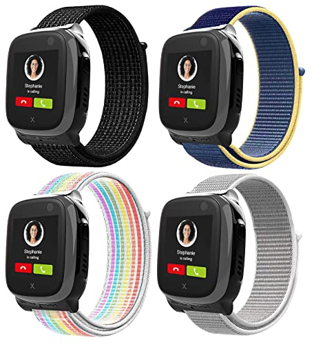 Snyeest 4-Stück Kompatibel mit XPLORA X5 Armband, Kids Smartwatch Klettverschluss Mädchen Jungen Verstellbare Ersatz Armbänder für X5 Play/XGO 2/XGO 3
