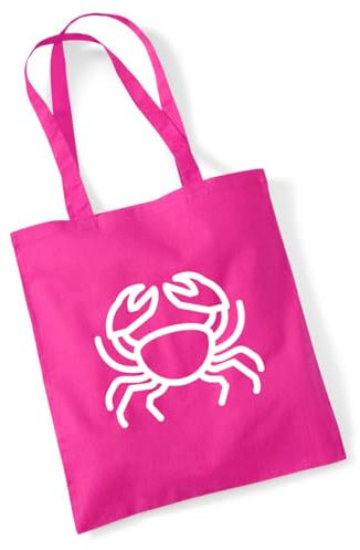 Huuraa Jutetasche Krebs Sternzeichen Symbol Geschenk 10 Liter Fuchsia Baumwolle Krebs Aufmerksamkeit