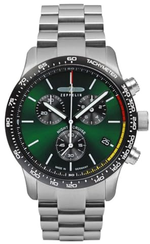 Zeppelin Night Cruise Herren Uhr analog Quarzwerk mit Leder Armband 7288M-3