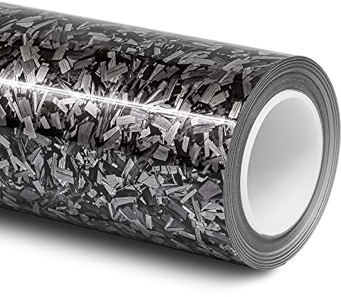 Folindo® 3D Forged Carbon Autofolie Silber Glanz (23,92€/m²) | 100 x 152 cm | Selbstklebende Luftkanal Folie zur Auto Folierung | Blasenfrei