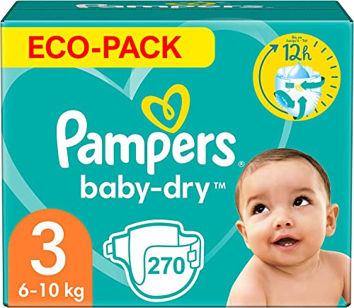 PAMPERS BABY-DRY TAILLE 3 270 COUCHES (6-10 KG)