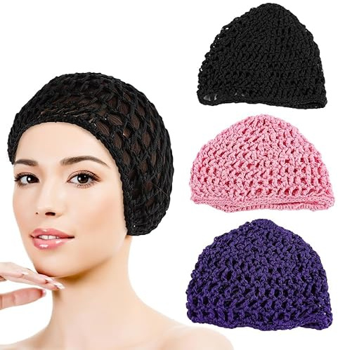 Framendino, Rete per capelli all'uncinetto in rayon lavorato a maglia, cappello a rete per capelli, accessorio per capelli per dormire di notte