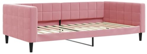 vidaXL Tagesbett, Gästebett 2-in-1, Sofabett Schlafsofa für Schlafzimmer Wohnzimmer, Bettsofa Sofa, Modernes Design, Rosa 100x200cm Samt