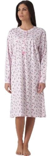 KAREL Camicia da Notte Puro Caldo Cotone Donna Taglie Forti Profumatore Saggio in Omaggio Azzurro 56