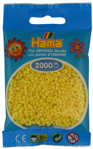 HAMA - 501-103 - Mini Sachet 2000 Perles Jaune Clair (l'emballage peut varier)