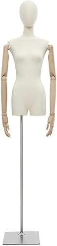 VNNHGB Weibliche Schaufensterpuppe, Torso, Dummy-Schaufensterpuppen für Perücken, Schneiderpuppe, Couture Supply, ansteckbare Schneiderpuppe, Display (Silber)