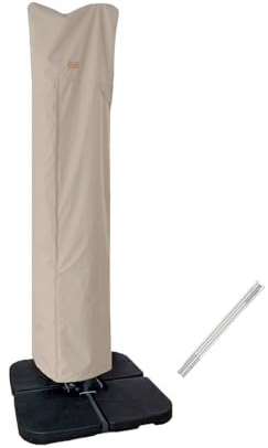 Garden Balsam Patio Umbrella Cover 275x65cm Fit for 3-4m (12x12ft/10x13ft) Offset/Cantilever Outdoor Umbrella with Zipper and Rod, Water Resistant, Fade Resistant