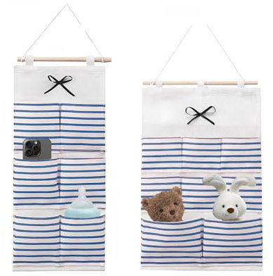 volumoon Organizador Colgante de Tela con Bolsillos para Puerta - 2 Piezas para Dormitorio, Baño, Cocina, Oficina