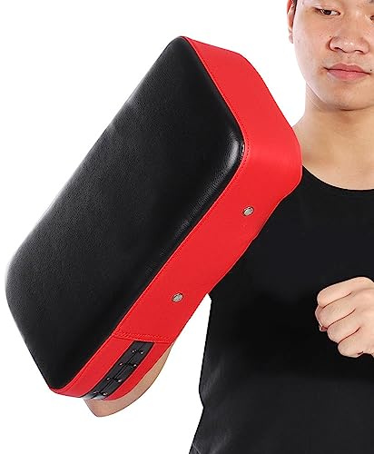 Sparkdynor, Träning med Metallhål och ögla för Taekwondo-boxning, Bekvämt Handhållet Mål i PU-läder, 5 Cm Brett Elastiskt Band för Stabilitet (Röd)