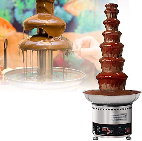 SmPinnaA Macchina per Fontana di Cioccolato A 4/5/6/7 Livelli,Macchina Elettrica per Nostalgia della Fontana di Cioccolato Fondente,Fonduta di Cioccolato,Macchina per Fondere Il Cioccolato,7Tier