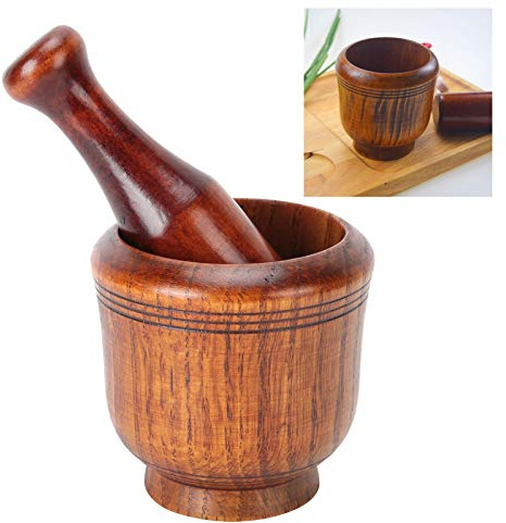 Akozon Presse-ail Japonais Vintage en Bois, Broyeur Manuel d'aliments pour bébé, Pilon à Herbes – Bois de Jujube inachevé pour Purées de bébé Faites Maison et Remèdes Naturels