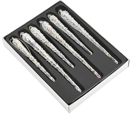 Harilla 6X Glas Eiszapfen Ornament Charm Anhänger Klar Weihnachten Dekoration