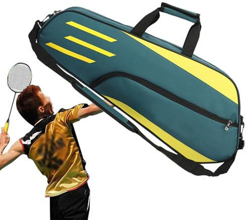 Badminton-Tasche Für 3 Schläger – Wasserdichter Großer Badminton-Rucksack, Tragetasche | Schläger-Tragetasche, Badminton-Ausrüstungstasche, Schläger-Aufbewahrungstasche, Tennis-Zubehör Für Männer, Fra