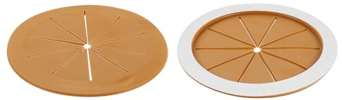 sourcing map 2 Pcs 3.74 Inch Flexible Cable Grommets, Self-Adhesive Desk Hole Cover, Wire Organizer Cords Management for Office Desks Table, Brown