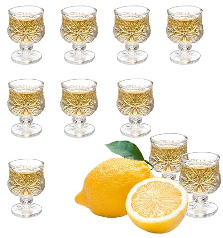 binsakao Lot de verres à shot de 50 ml avec tige – Verres à shot à tequila – Verres à sherry – Verres à sherry gravés papillon