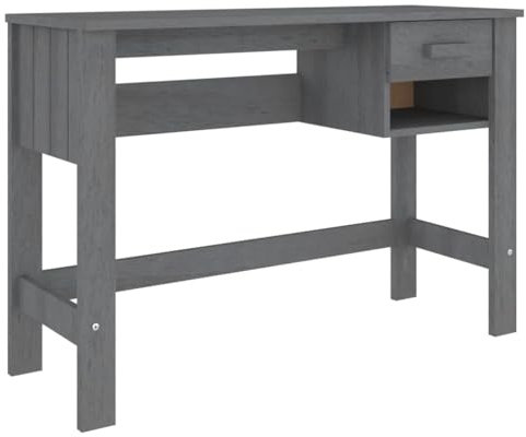 Schreibtisch HAMAR Dunkelgrau 110x40x75 cm Massivholz Kiefer,jiangboyue-340458