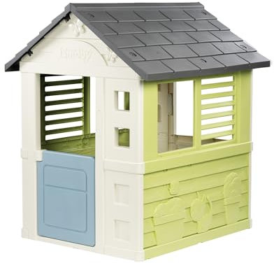 Smoby Life - Jolie Spielhaus (98x110x127 cm) mit Mind. 50% Recycling-Anteil - wetterfestes Gartenhaus für Kinder mit Fenstern - Outdoor-Kinderhaus für Garten oder Terrasse - ab 2 Jahre