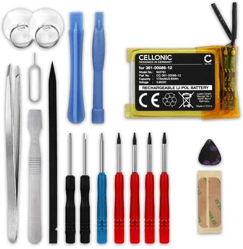 CELLONIC Batterie Compatible avec Garmin Fenix 6S Pro, Venu, 361-00086-12 | + kit d'outils 17pcs (170mAh-3.8V-Lithium Polymère) pour Garmin Instinct