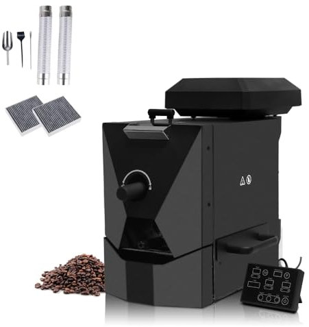 Electric Coffee Bean Roaster - Commercial Roasting Machine with 3 Baking Curves and Smoke Filter for Perfectly Roasted Coffee Beans