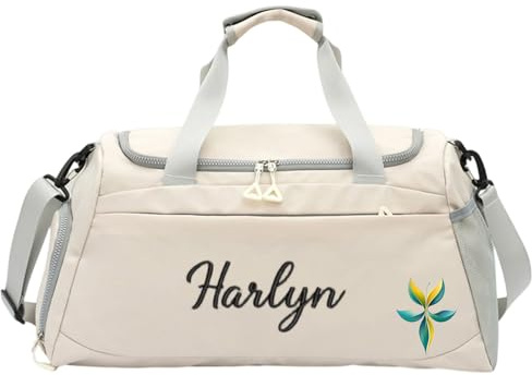 Personalisierte Damen Herren Sporttasche & Reisetasche mit Text und Logo,Wasserdicht Tasche für Trainingstasche, Gym, Travel, Schwimmen, Sauna, fußball,50 x 23x 27 cm
