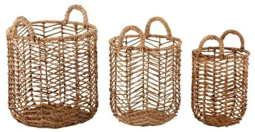 Lot de 3 Paniers Déco Bananier 52cm Naturel