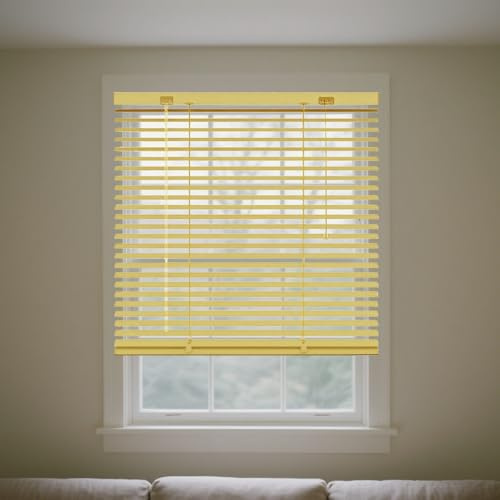 AJTXCSFOQL Persianas Venecianas de Aluminio 45 82 70 90 200 120 210 135 140 155 160 145 170 Veneciana Exterior, Protección Visual, 25mm Lamas Estores para Ventanas y Puertas(Yellow)