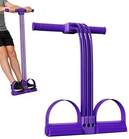 Fasce Elastiche con Pedali | Attrezzatura per Allenamento di Trazione | Fascia per stretching gambe con impugnature | per Gambe, Addominali, Braccia, Vita, Uomo, Ragazzi, Principianti, Culturisti