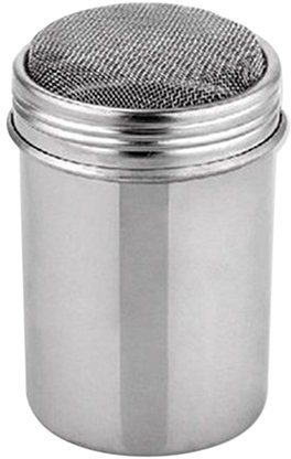 Gemini_mall® Streuer für Puderzucker, Salz, Kakaopulver, Mehl, zum Dekorieren von Kaffees, aus Edelstahl, mit Deckel Stainless Steel Shaker