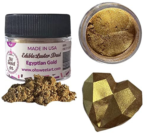 Oh! Sweet Art - 100% EDIBLE EGYPTIAN GOLD LUSTER DUST,METALLIC 4 grams each container