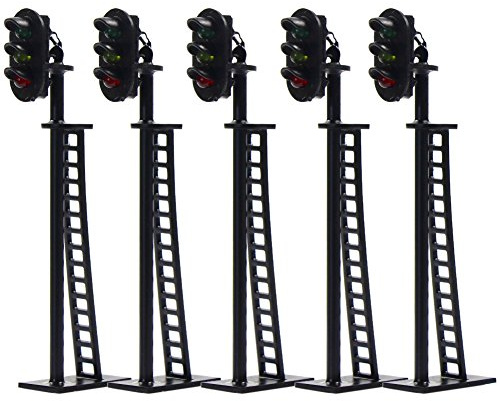 Evemodel JTD04 Neu 5 STK. Ampeln LED Signal Lichtsignal 68mm 12V rot/gelb/grün H0 / TT
