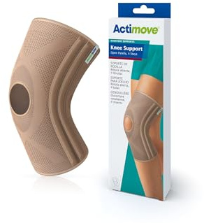 Actimove Everyday Knee Support Brace Compression Sleeve - Open Patella With 4 Stability Stays - Breathable Latex & Neoprone Free Skin Comfort Material
