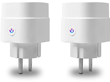 Smart Steckdose 16A, WLAN Steckdose, Smart Steckdose mit Fernsteuerung, Sprachsteuerung und Zeitschaltuhr, Kompatibel mit Alexa, Google Home (2 PACK)