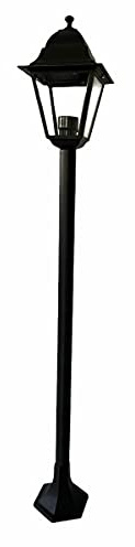 eacommerce Lampione da Terra per Giardino con Lanterna e Palo da 100 cm in alluminio e Vetro IP43