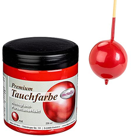 Ideen mit Herz Premium-Tauchfarbe metallic mit Hochglanz-Metallic-Effekt | 250 ml (rot)